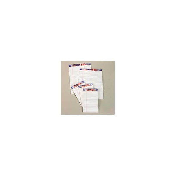 Tops Business Forms American Pride Writing Pads, Recycled, 8-1/2 x 11-3/4, Legal Rule, White, 12/Pk 75140 - main